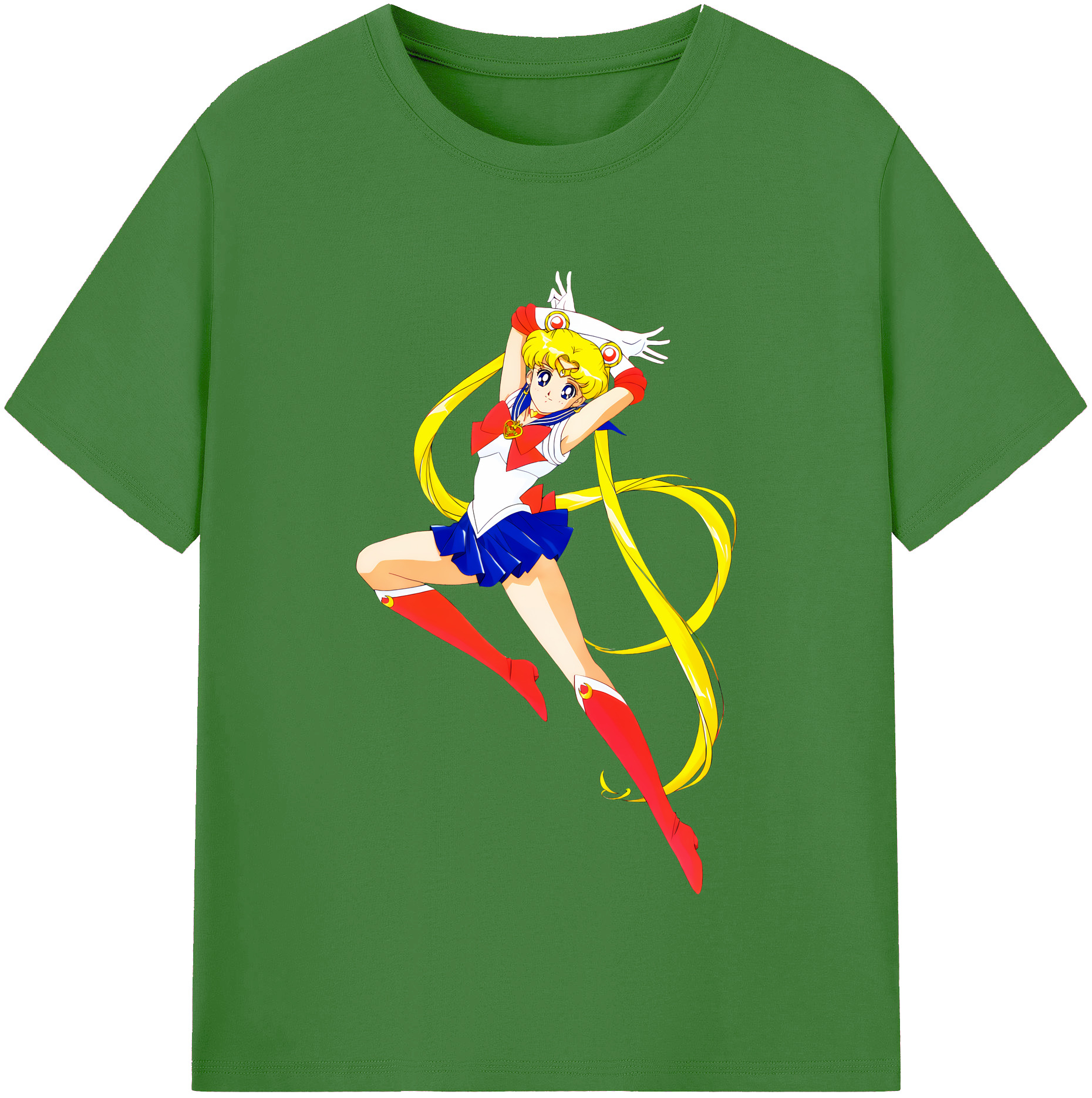 （画像用） 美少女戦士セーラームーン 月野 うさぎ つきの うさぎ Sailor Moon Tsukino Usagi レディースカジュアルプリントTシャツ（綿100％）